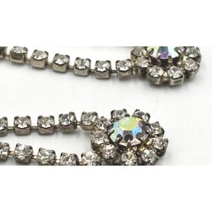 Vintage Crystal Dangle Earrings Aurora Borealis Rhinestone Drop Earrings